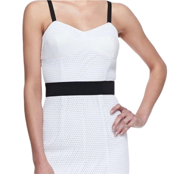 Milly Black & White Bustier Dress with Mess Overlay Size 4 - Picture 4 of 17